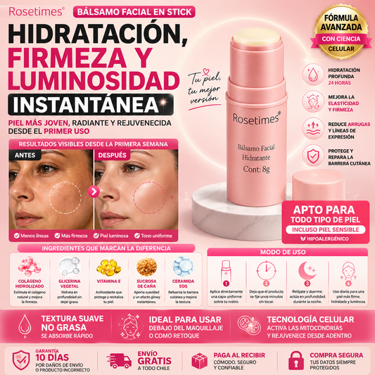ROSETIMES | Bálsamo Facial Hidratante Antiarrugas Coreano
